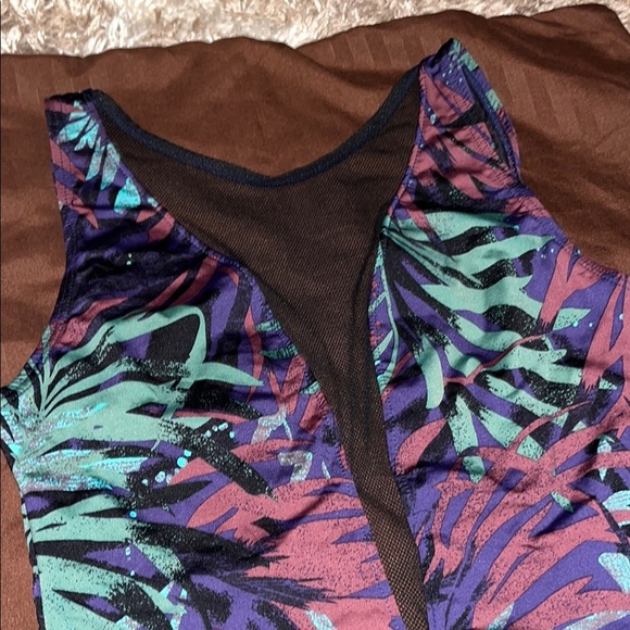 Tavik Poppy Palm Leaves Print Backless One Piece Swimsuit - Picture 2 of 7